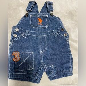 U.S.Polo Baby Denim Overall Shorts